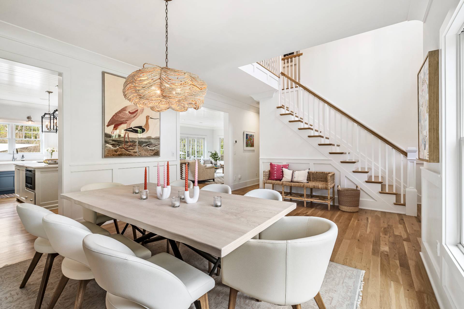 7 Park Street East Hampton, NY 11937 - Photo 9 of 23 a view of a dining room with furniture wooden floor and chandelier