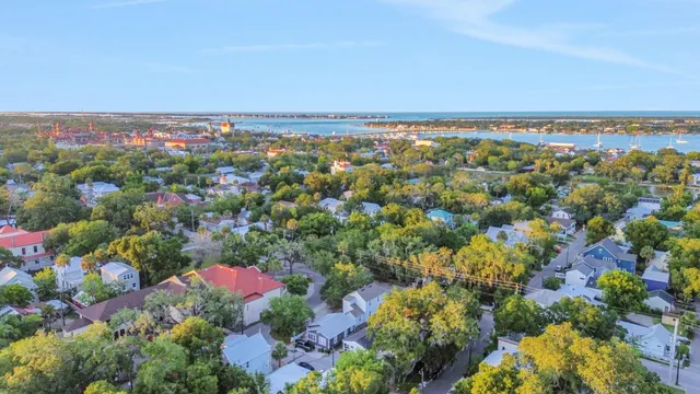 an aerial view of multiple house