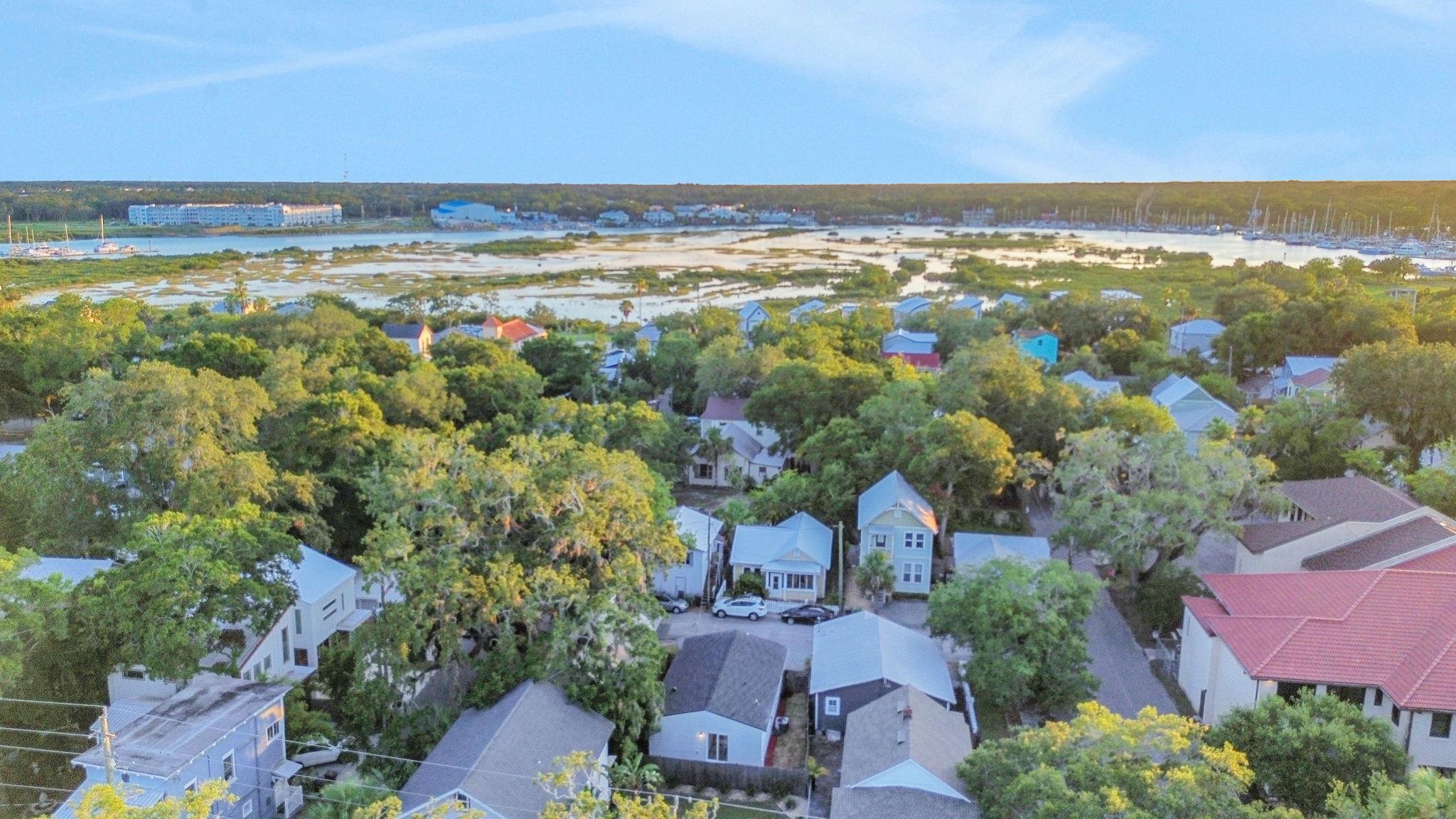 166 School Street St. Augustine, FL 32084 - Photo 40 of 44 an aerial view of residential building and lake
