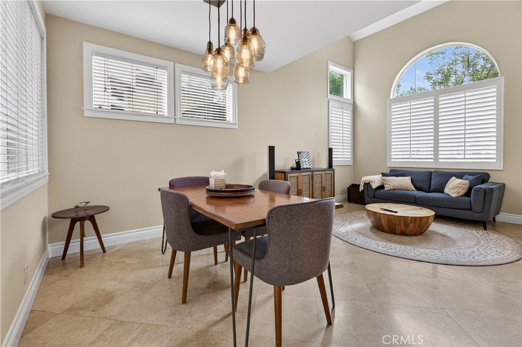 Dining area in open living room