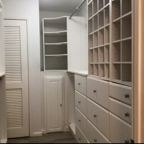 a view of a bathtub in a room