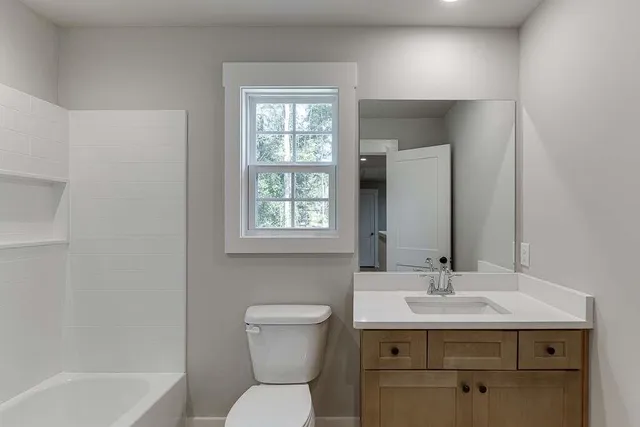 a bathroom with a sink toilet and a bathtub