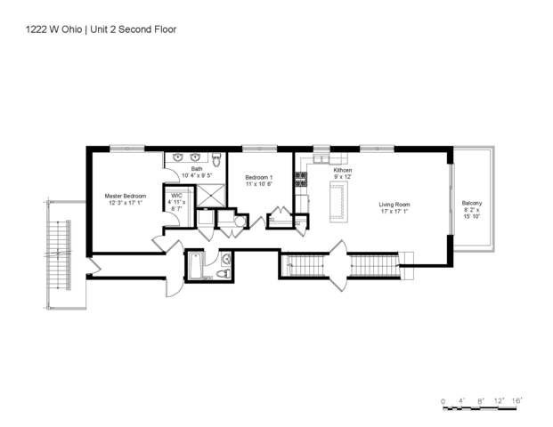 1224 West Ohio Street, Unit 2E Chicago, IL 60642 - Photo 17 of 17 a picture of a bench in hallway