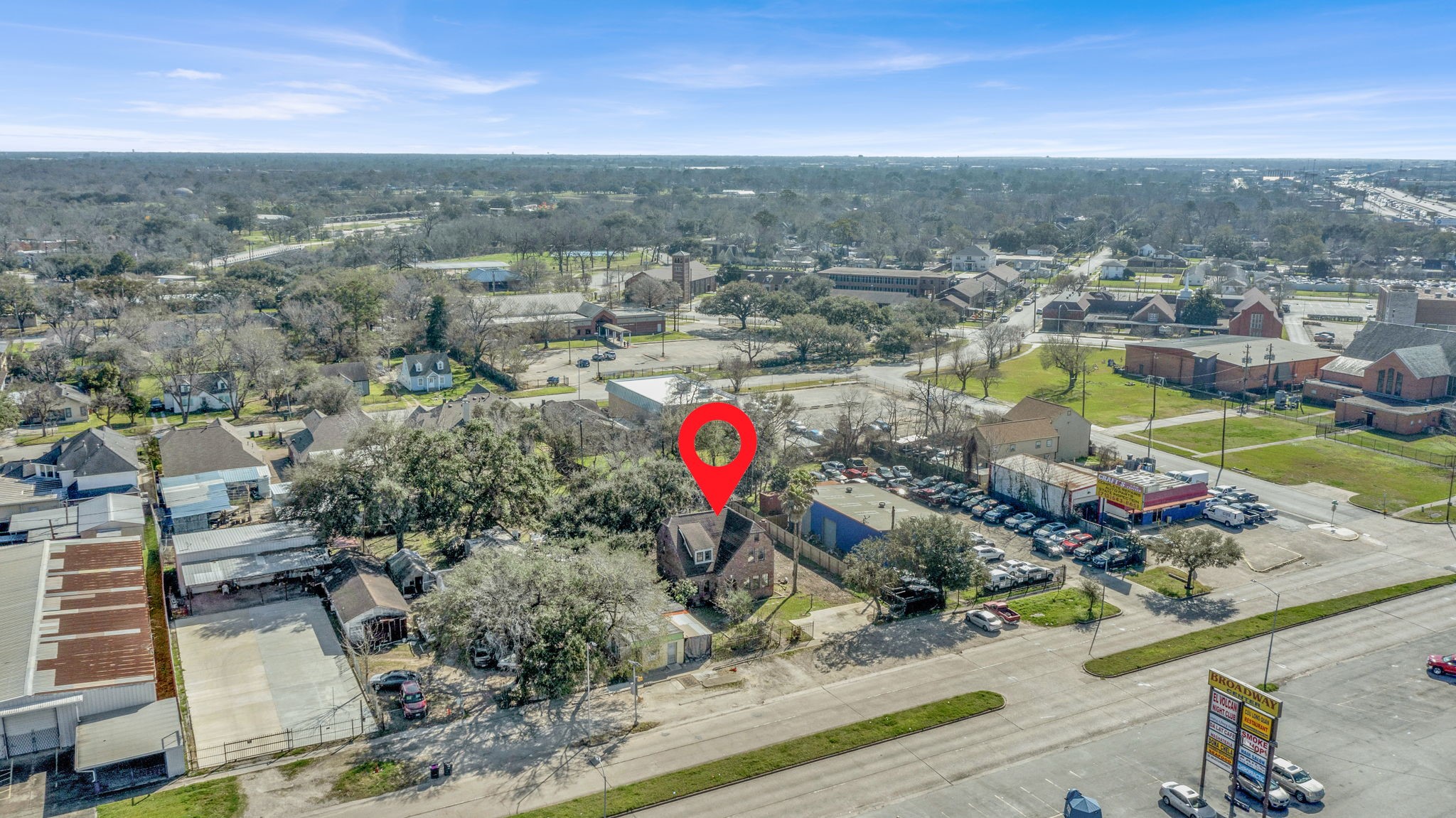 3727 Broadway Street Houston, TX 77017 - Photo 9 of 43 an aerial view of a houses with a swimming pool