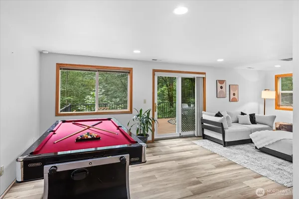 a room with furniture and windows