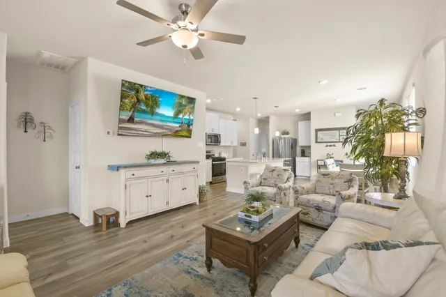 a bedroom with a bed and a table