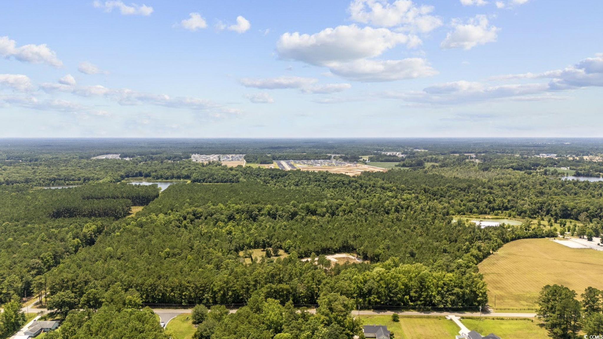 Aerial view of a large body of water
