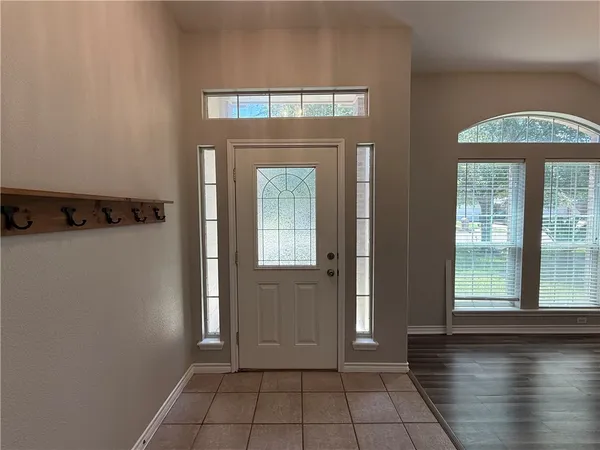 a view of a livingroom with a window