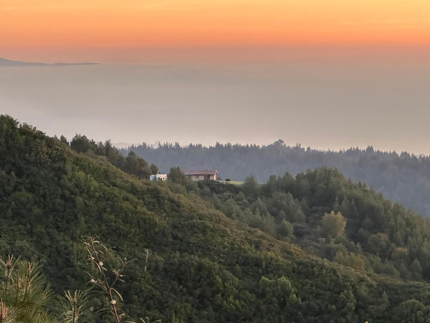 a view of a city with mountain
