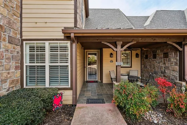 a front view of a house with entryway
