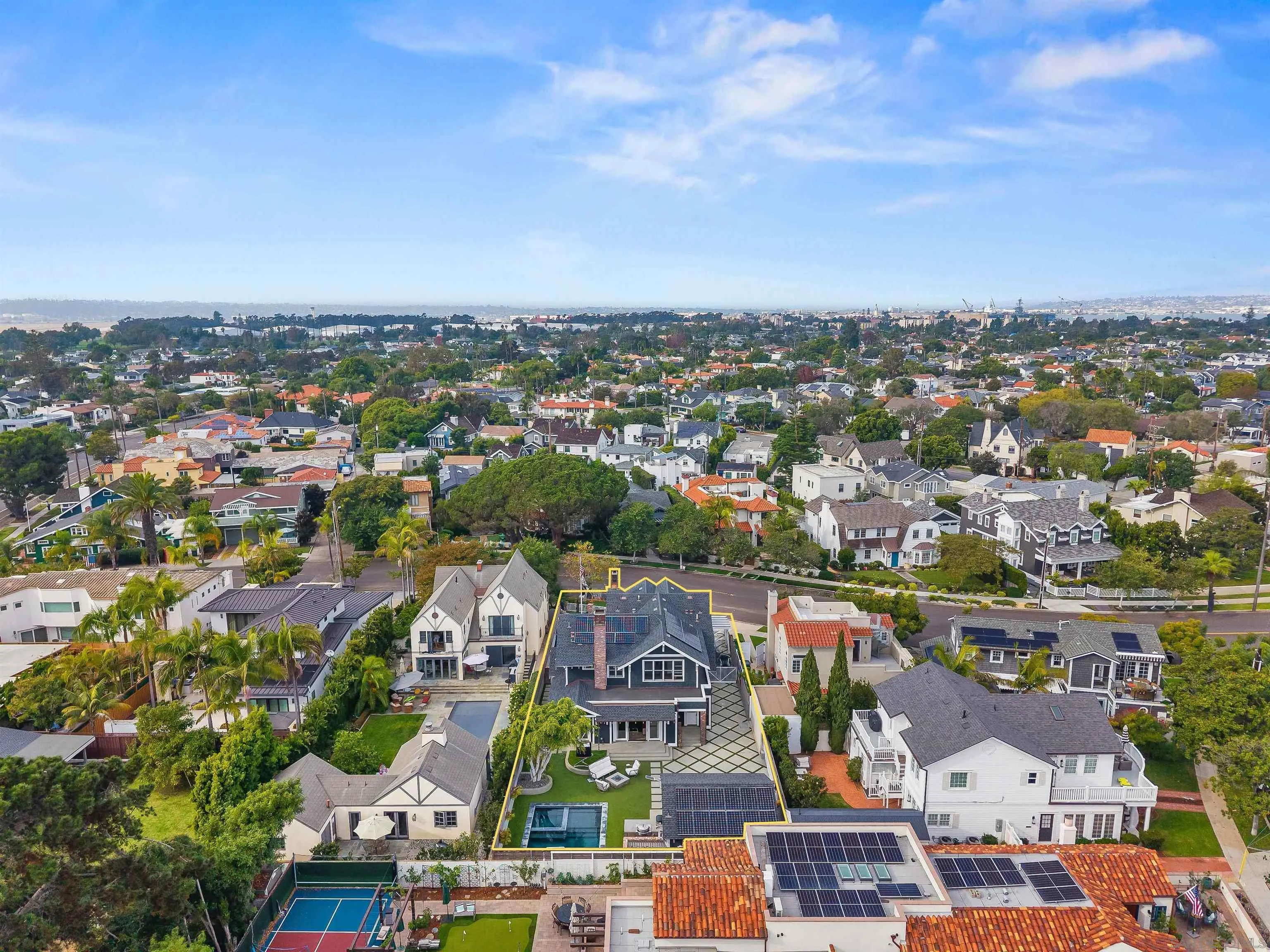 1027 G Avenue Coronado, CA 92118 - Photo 56 of 59 an aerial view of a city with lots of residential buildings