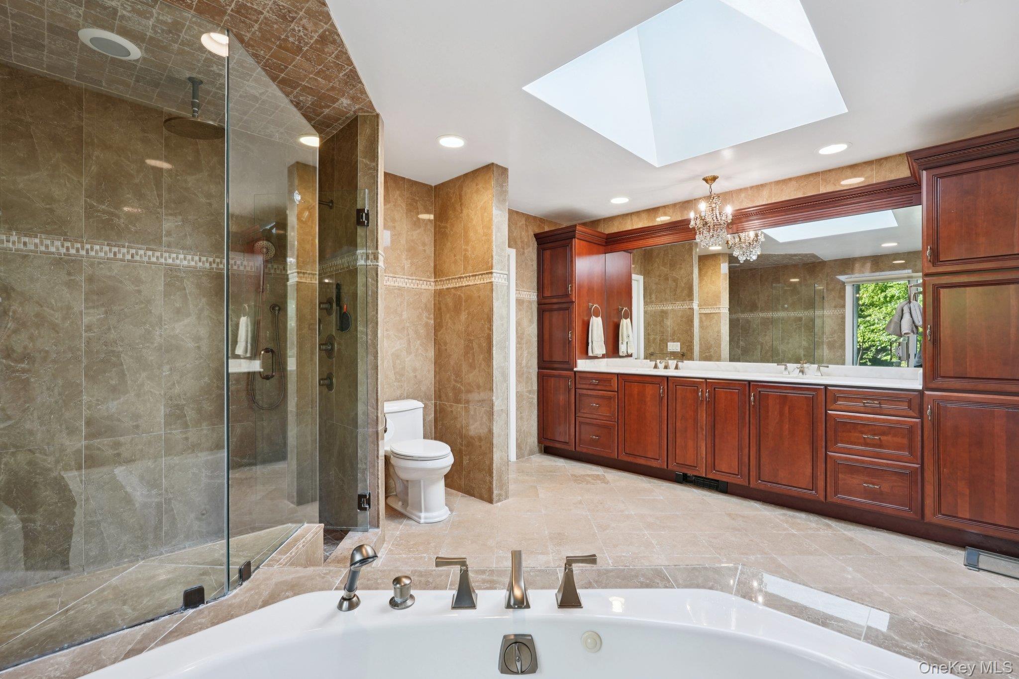11 Old Phillips Hill Road New City, NY 10956 - Photo 19 of 42 a bathroom with a sink mirror and a shower