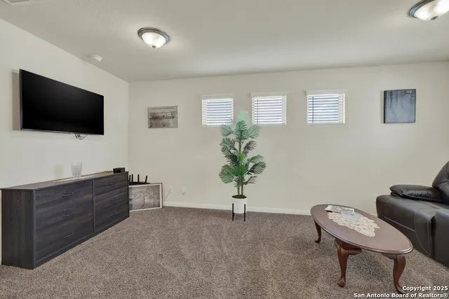 a living room with furniture