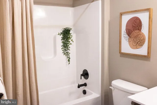 a bathroom with a toilet and a bathtub