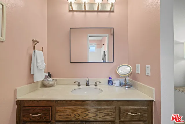 a bathroom with a shower curtain