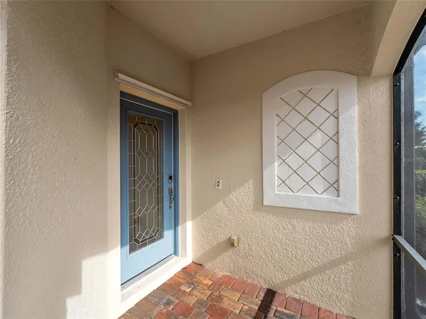 a view of a room that has a window in it