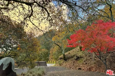 a backyard of a house with lots of green space