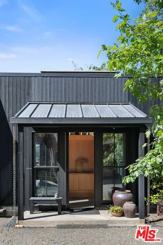 a view of a terrace with a bench