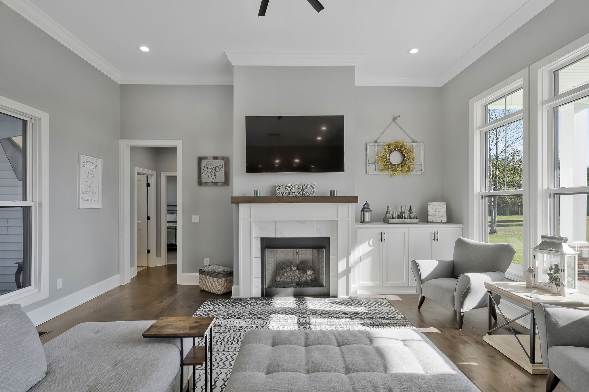 3125 Riley Creek Road Normandy, TN 37360 - Photo 8 of 53 a living room with furniture a flat screen tv and a fireplace