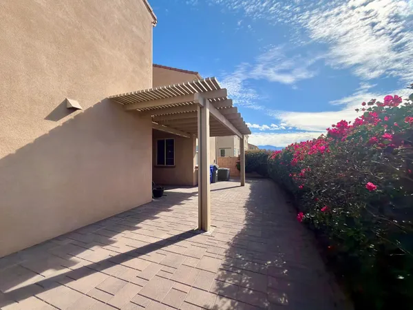 a house view with a garden space