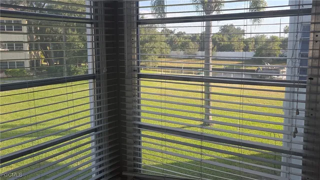 a view of a building from a window