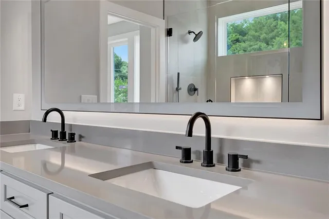 a bathroom with a shower