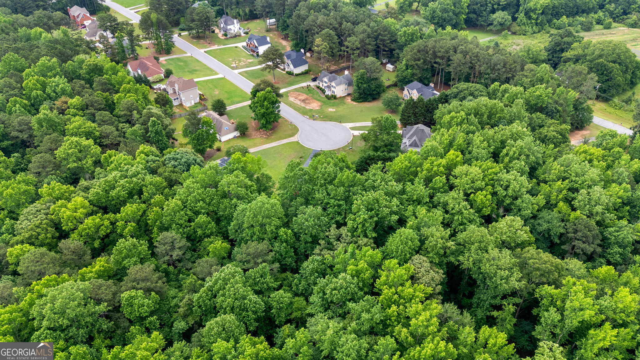 375 Gaelic Way Tyrone, GA 30290 - Photo 53 of 54 an aerial view of a house with a yard and swimming pool