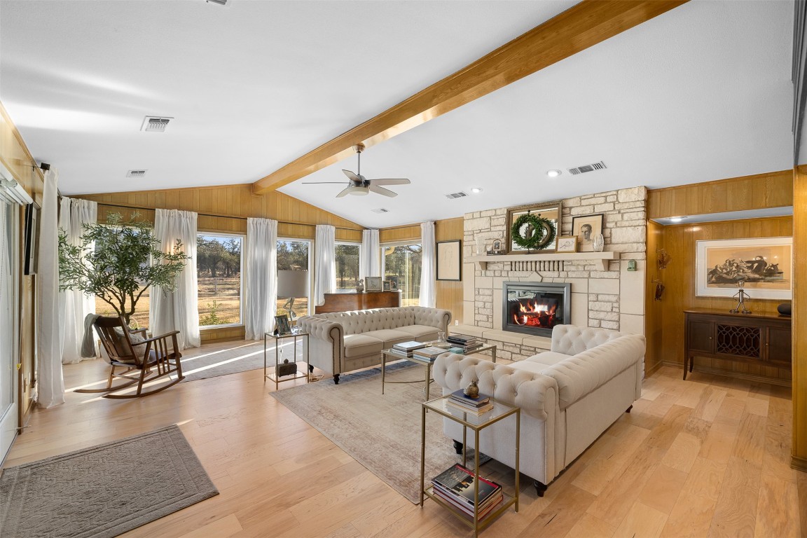 197 Live Oak Cemetery Road Killeen, TX 76542 - Photo 24 of 36 a living room with furniture fireplace and flat screen tv