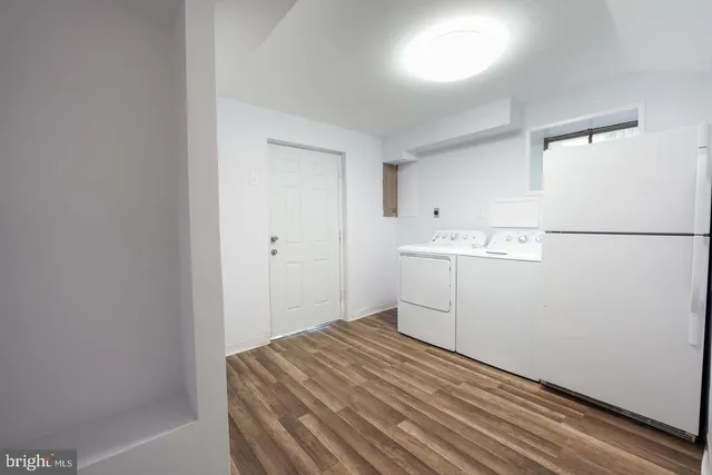 a room with a washer and dryer