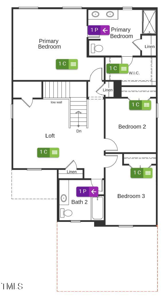 2665 Pivot Rdg Drive Raleigh, NC 27616 - Photo 26 of 34 Second Floor Layout