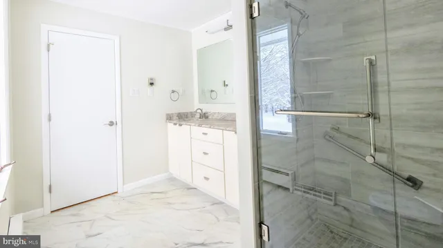 a bathroom with a shower