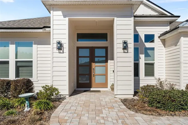 a view of a entryway door front of house