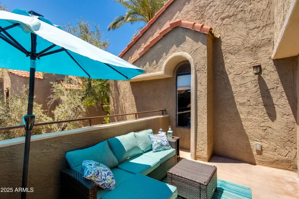 a view of deck with seating space