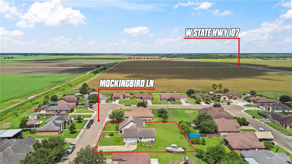 402 Mockingbird Lane Edcouch, TX 78538 - Photo 22 of 25 Aerial property overview featuring a single-story residence and a spacious yard