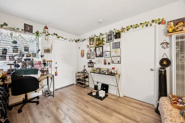 a bed room with a bed and a couch