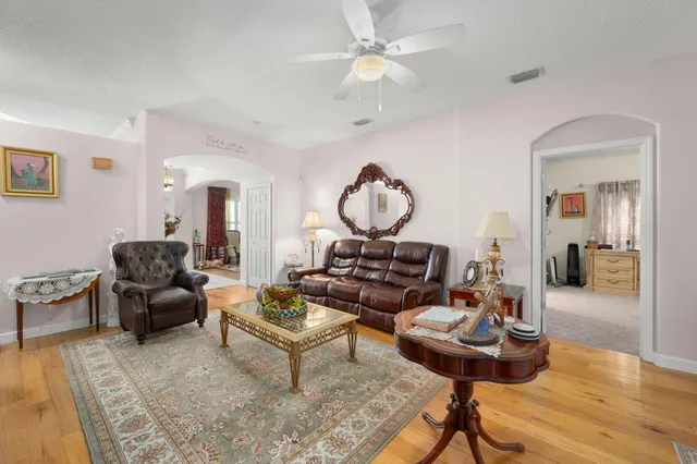 a living room with furniture