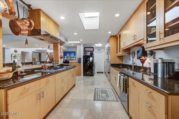 a view of a dining room kitchen and a window
