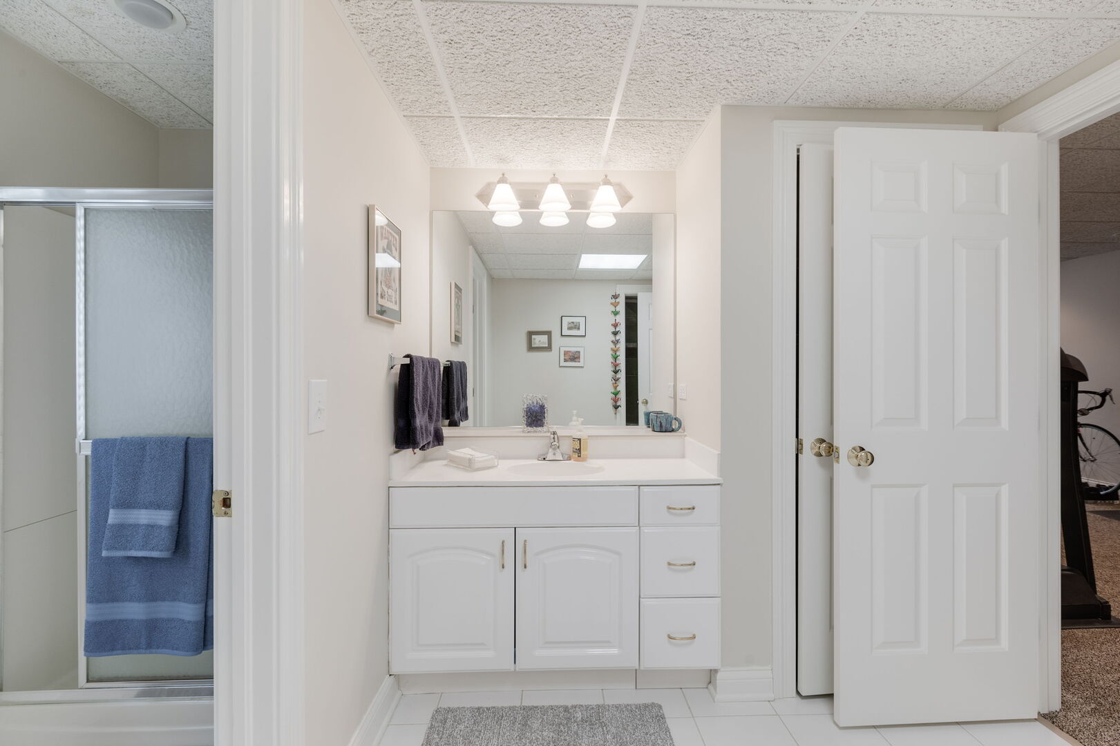209 Carriage Trail Barrington, IL 60010 - Photo 32 of 42 a bathroom with a double vanity sink and a mirror