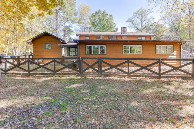 a view of a lake with a mountain in the background