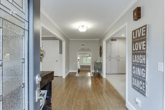 a view of entryway with livingroom and furniture