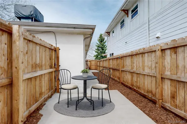 a view of wooden balcony