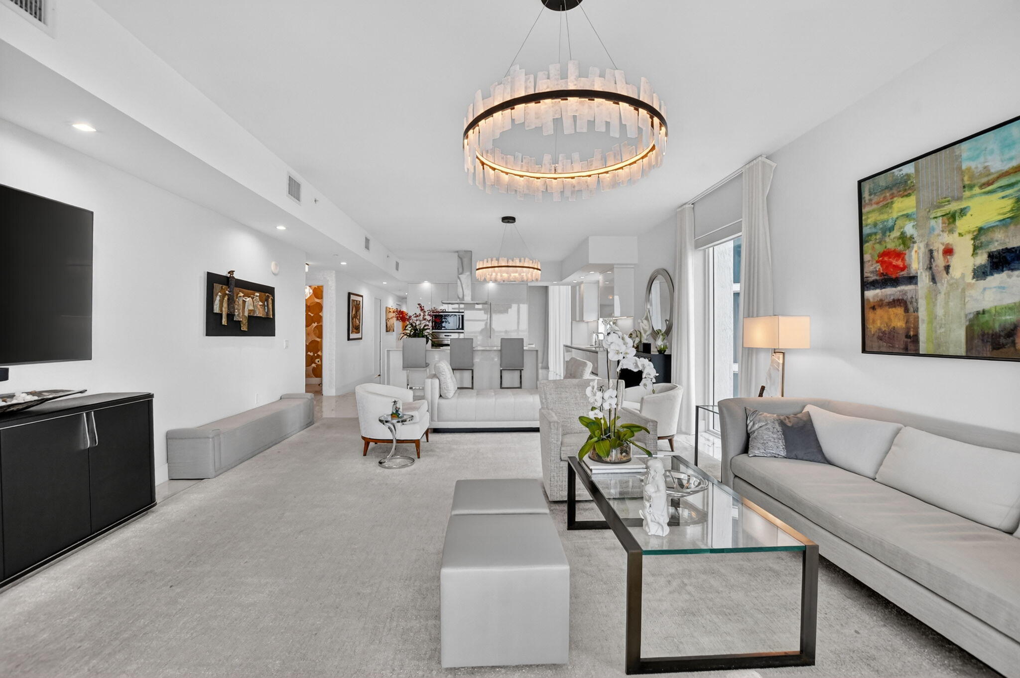 20155 Boca W Drive, Unit B701 Boca Raton, FL 33434 - Photo 9 of 78 a living room with furniture couches and a flat tv screen