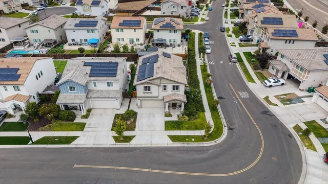 an aerial view of multiple houses