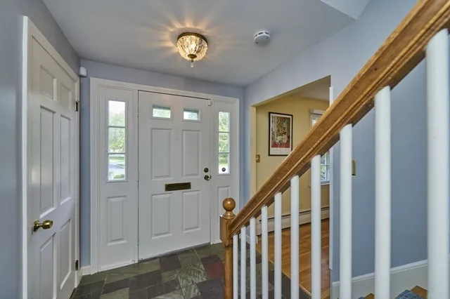 a view of an entryway with staircase