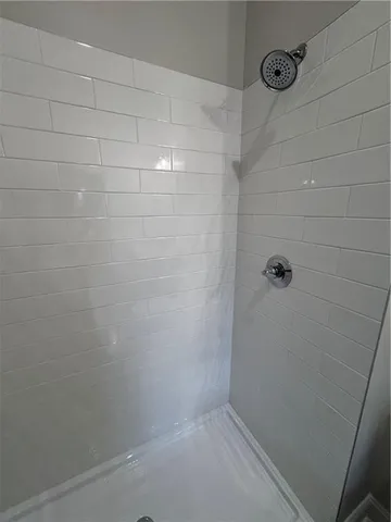 a close up of a shower