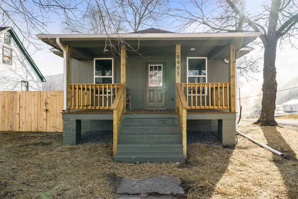 front view of a house with a porch