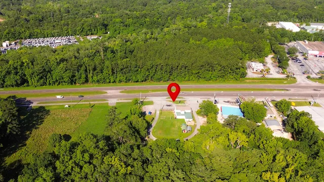 a view of an ocean and a yard