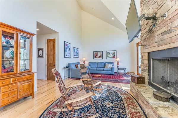 a living room with furniture