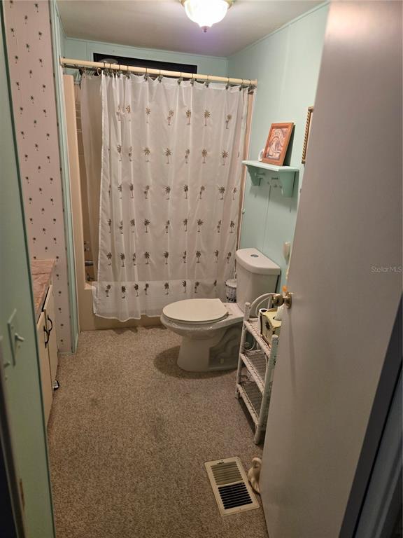 6162 Redwing Avenue Englewood, FL 34224 - Photo 8 of 23 a bathroom with a toilet and a shower curtain