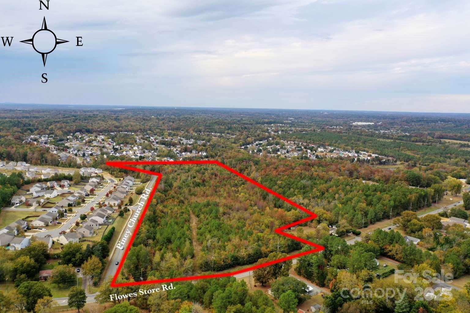 an aerial view of multiple house